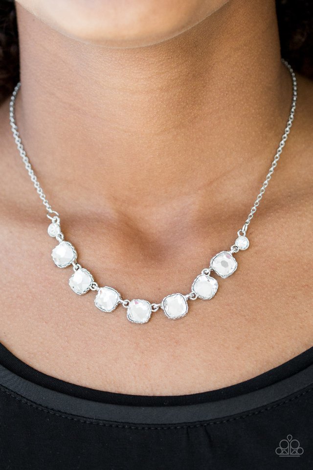 Deluxe Luxe - White  ~ Paparazzi Princess Length (18") Necklace