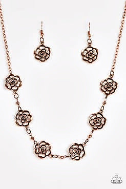 Rose Bud Rapture - Copper  Necklace