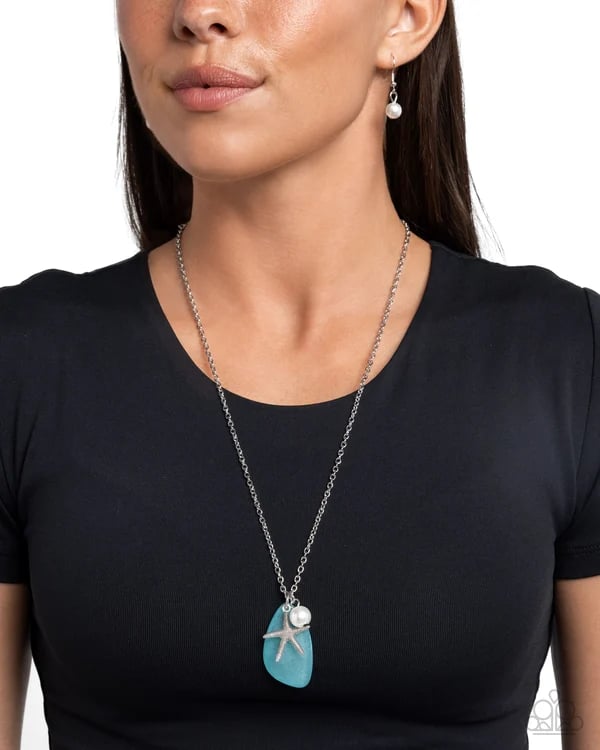 Sea Glass Stash - Blue - Necklace