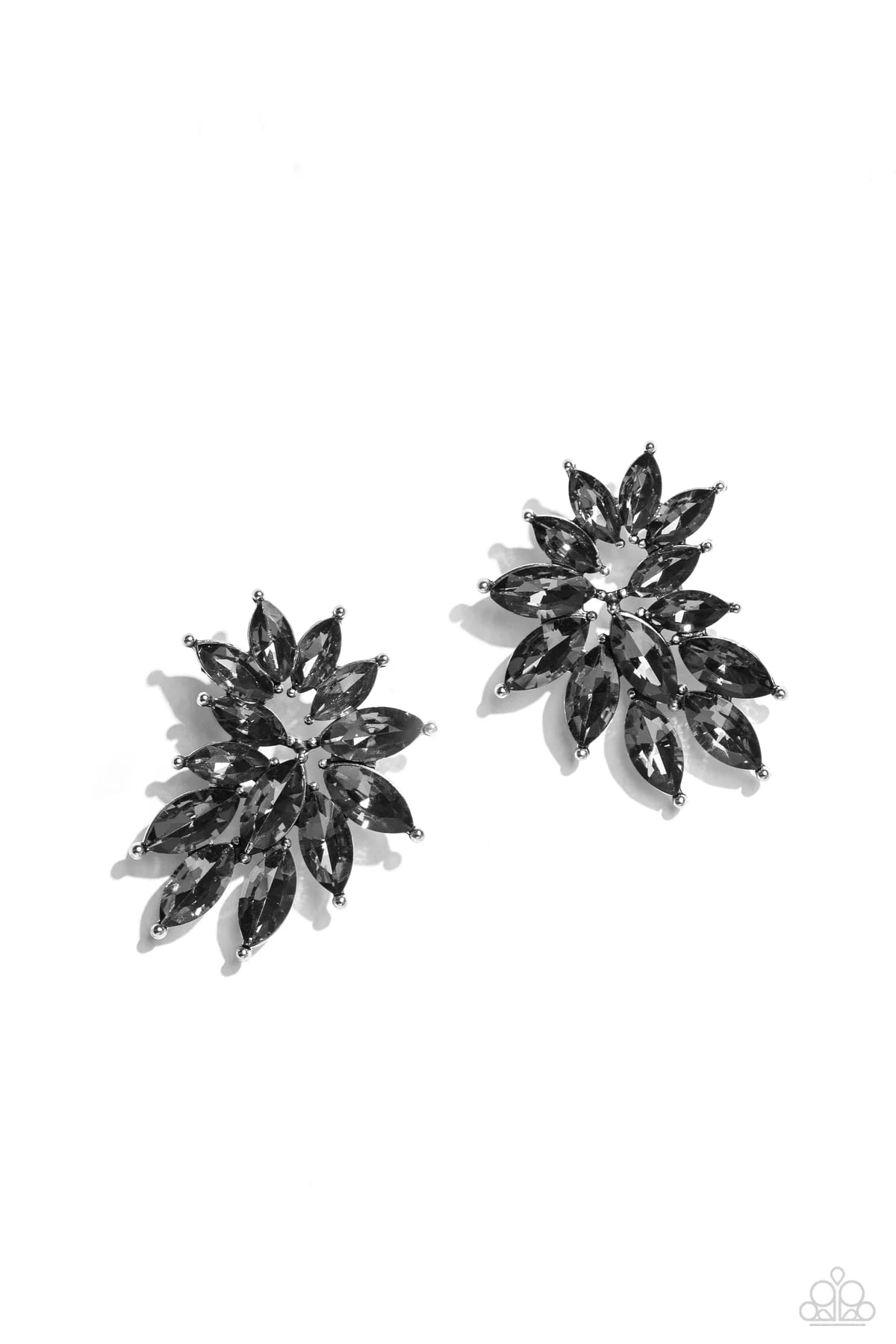 Fire Hazard - Silver Smokey Gem Post Earrings