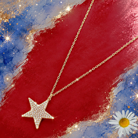 Rock Star Sparkle - Gold Necklace