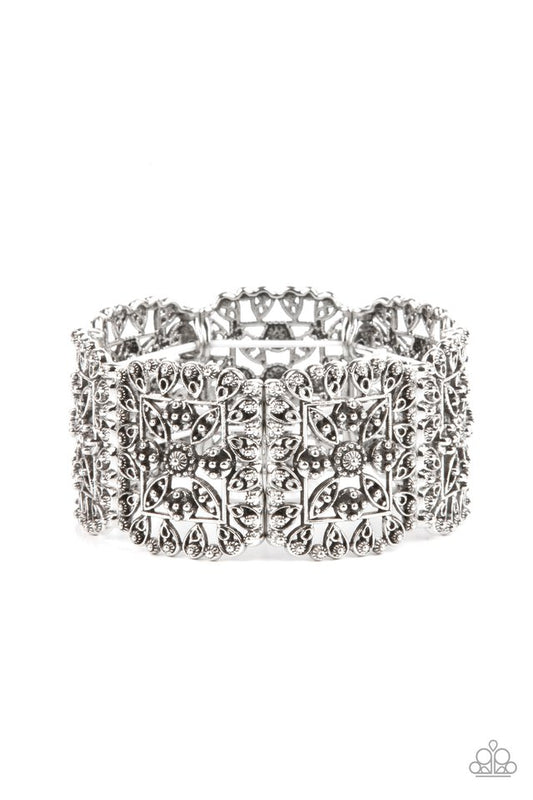 Enchanted Vineyards - Silver  ~ Paparazzi Stretch Bracelet