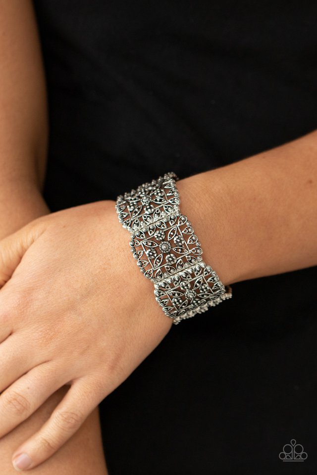 Enchanted Vineyards - Silver  ~ Paparazzi Stretch Bracelet