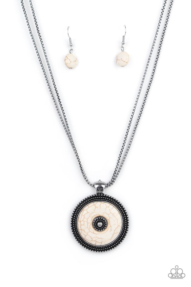 EPICENTER of Attention - White  ~ Paparazzi Matinee Length (20–24") Necklace