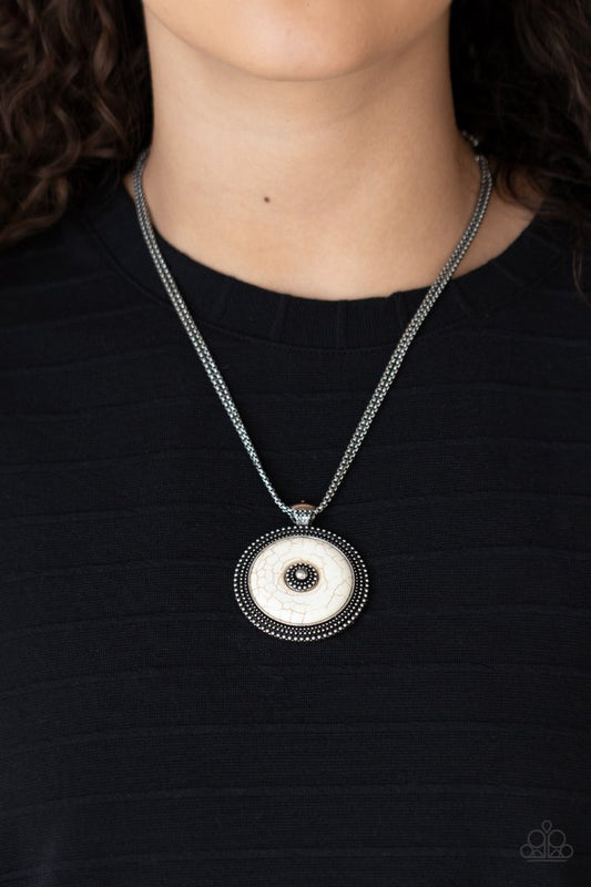 EPICENTER of Attention - White  ~ Paparazzi Matinee Length (20–24") Necklace