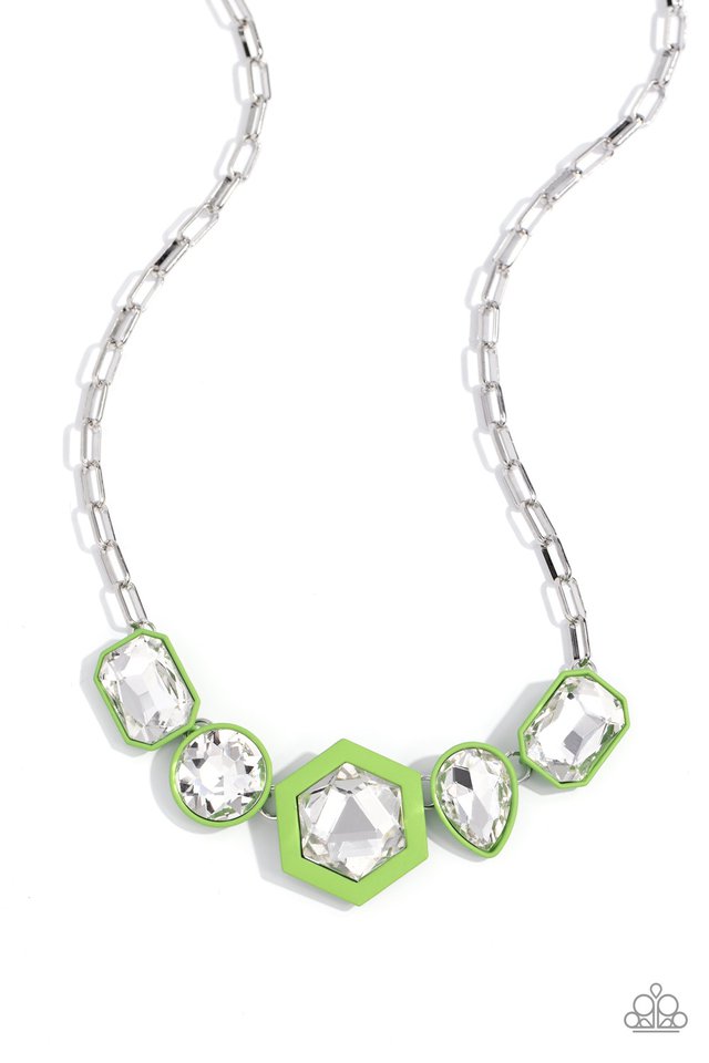 Evolving Elegance - Green  ~ Paparazzi Everyday/Princess (18")  Necklace