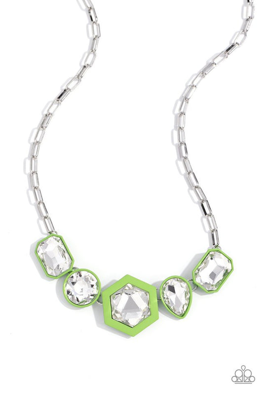 Evolving Elegance - Green  ~ Paparazzi Everyday/Princess (18")  Necklace