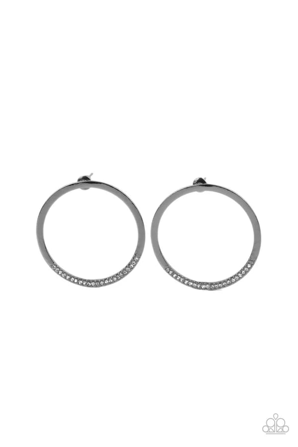 Spot On Opulence - Black/Gunmetal Post Earrings