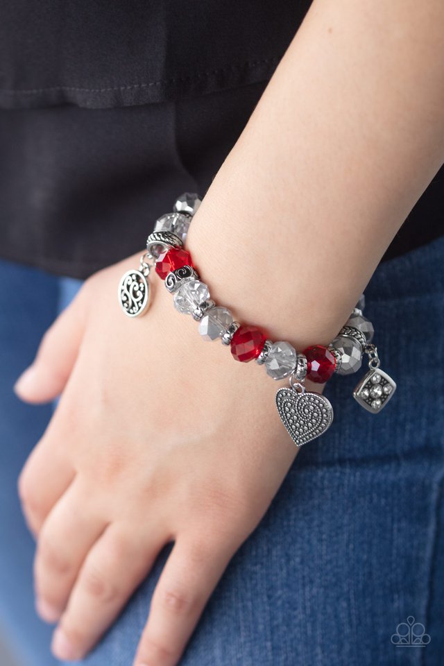 Fabulously Flirty - Red  ~ Paparazzi Stretch Bracelet