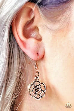 Rose Bud Rapture - Copper  Necklace