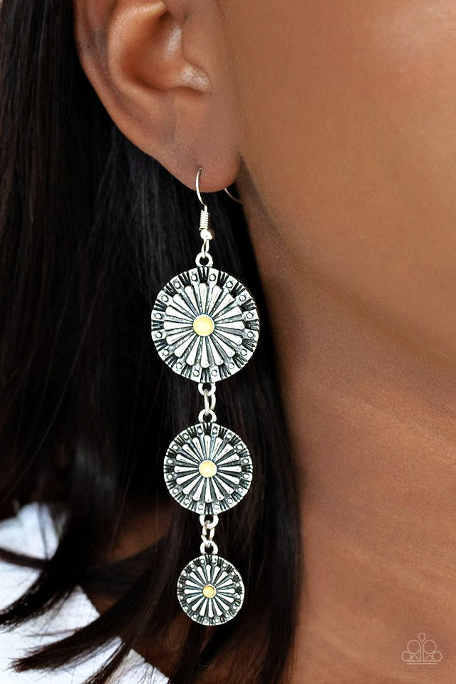 Festively Floral - Yellow Earrings