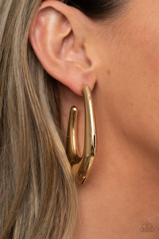 Find Your Anchor - Gold  ~ Paparazzi Hoop Earrings