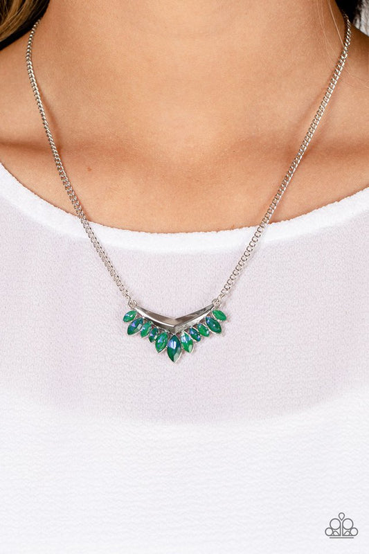 Flash Of Fringe - Green  ~ Paparazzi Everyday / Princess (18") Necklace
