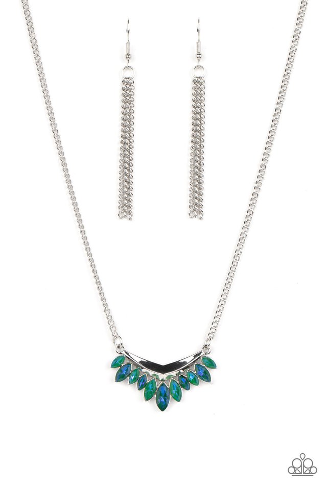 Flash Of Fringe - Green  ~ Paparazzi Everyday / Princess (18") Necklace