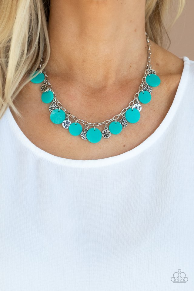 Flower Powered - Blue  ~ Paparazzi Everyday / Princess (18") Necklace