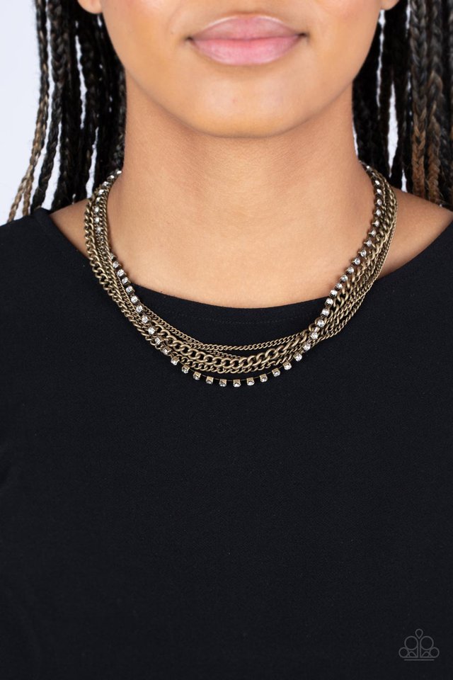 Free to CHAINge My Mind - Brass ~ Paparazzi Princess Length (18") Necklace