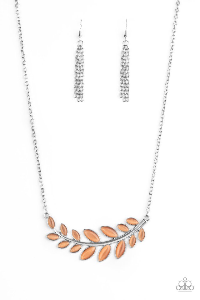 Frosted Foliage - Orange  ~ Paparazzi Statement Piece Necklace
