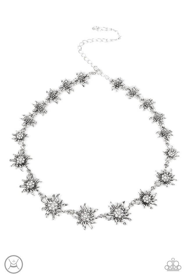 Get Up and GROW - White  ~ Paparazzi Choker (14–16") Necklace