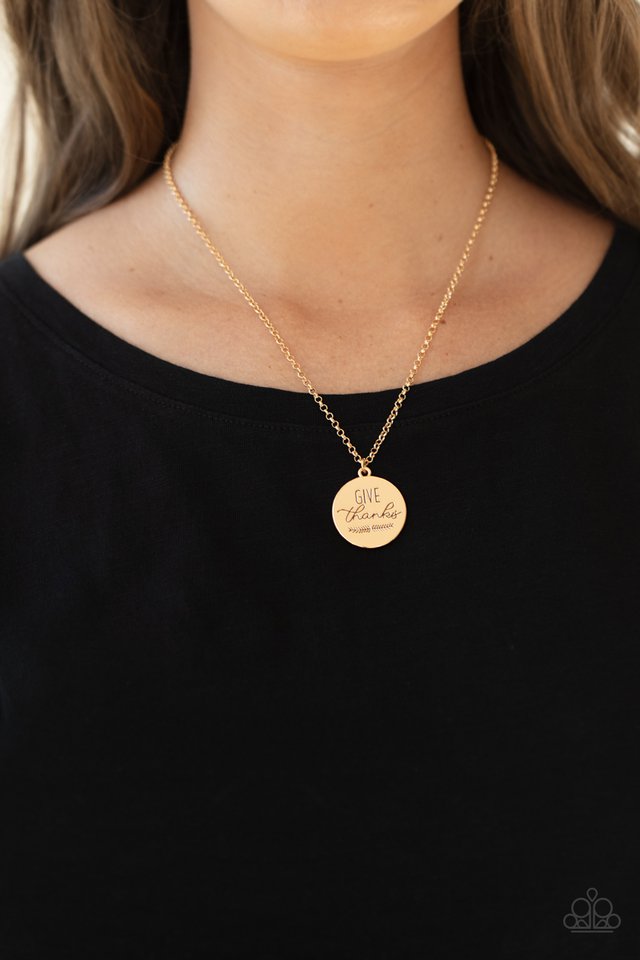 Give Thanks — Gold  Necklace
