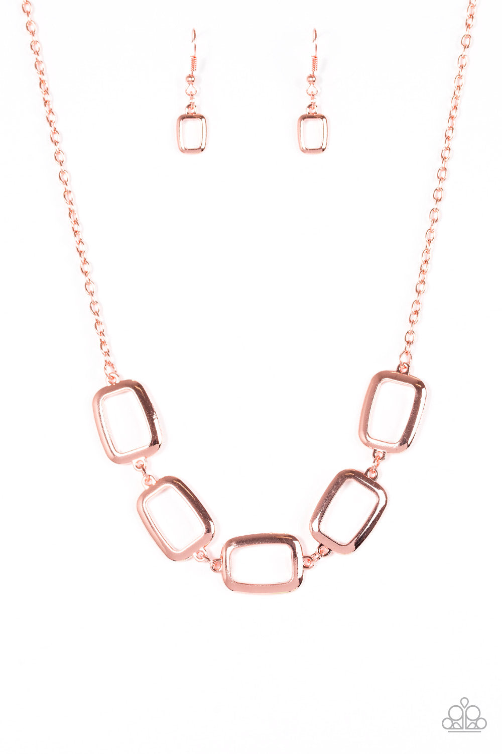 Gorgeously Geometric - Copper ~ Paparazzi Necklace