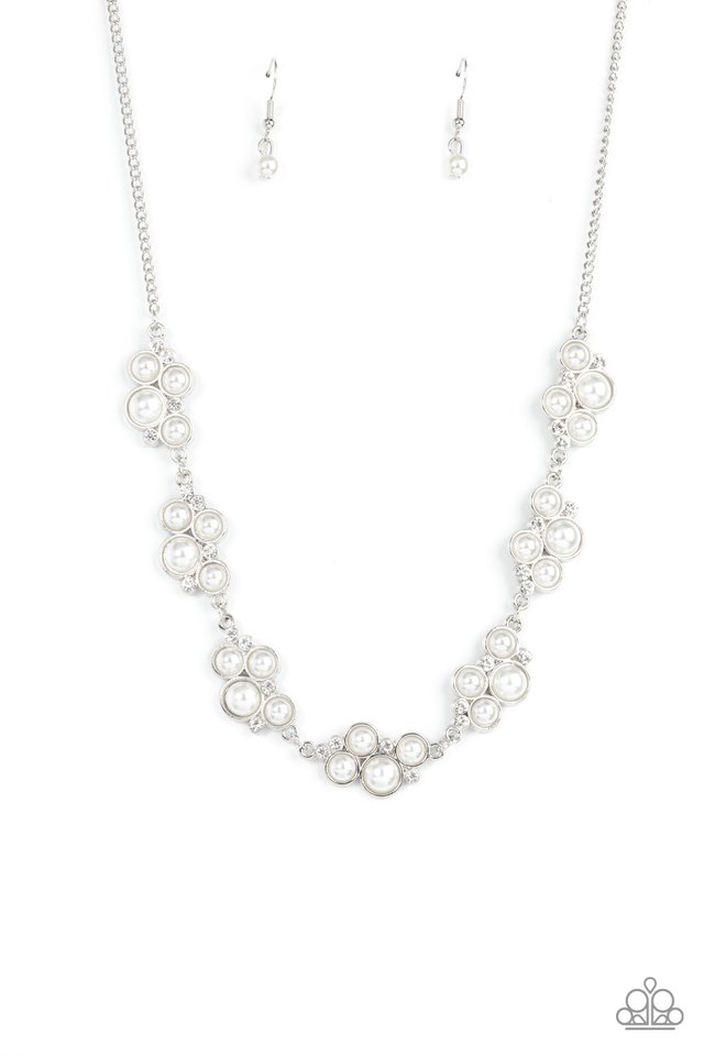 GRACE To The Top - White  ~ Paparazzi Princess Length  (18") Necklace