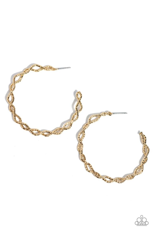 Haute Helix - Gold  ~ Paparazzi Hoop Earrings