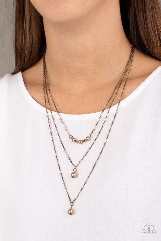 High Heels and Hustle - Brass  ~ Paparazzi Layered Look (2 + Strands)  Necklace