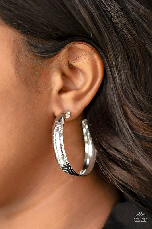 Hoop Wild - Silver ~ Paparazzi Hoop Earrings