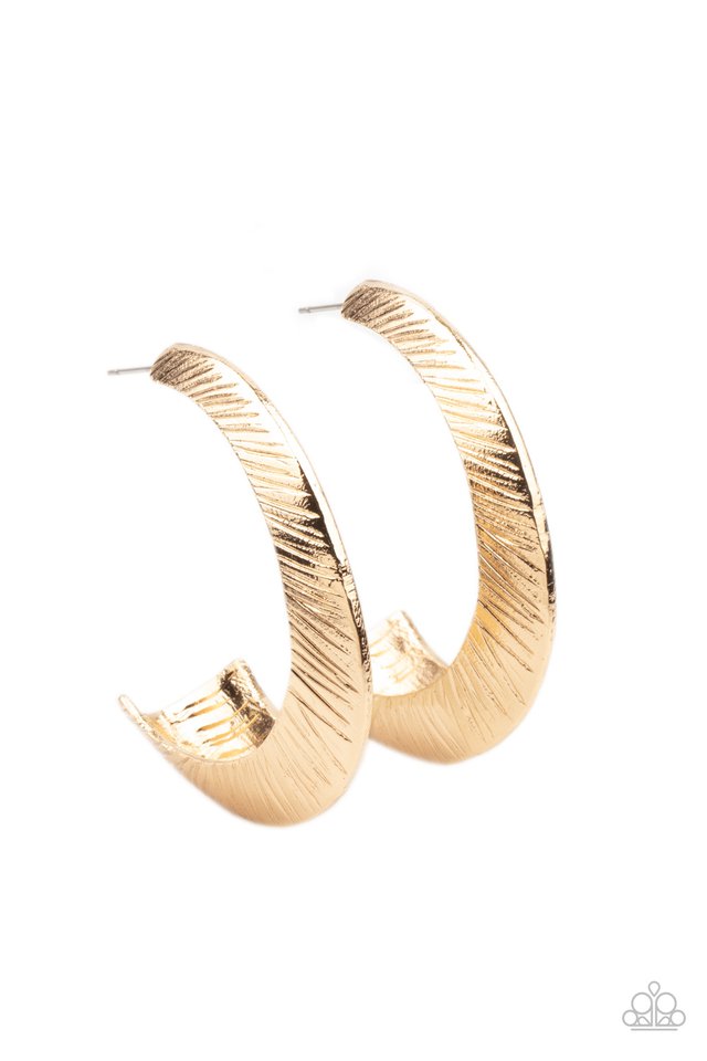 I Double FLARE You - Gold  ~ Paparazzi Hoop Earrings