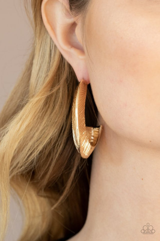 I Double FLARE You - Gold  ~ Paparazzi Hoop Earrings