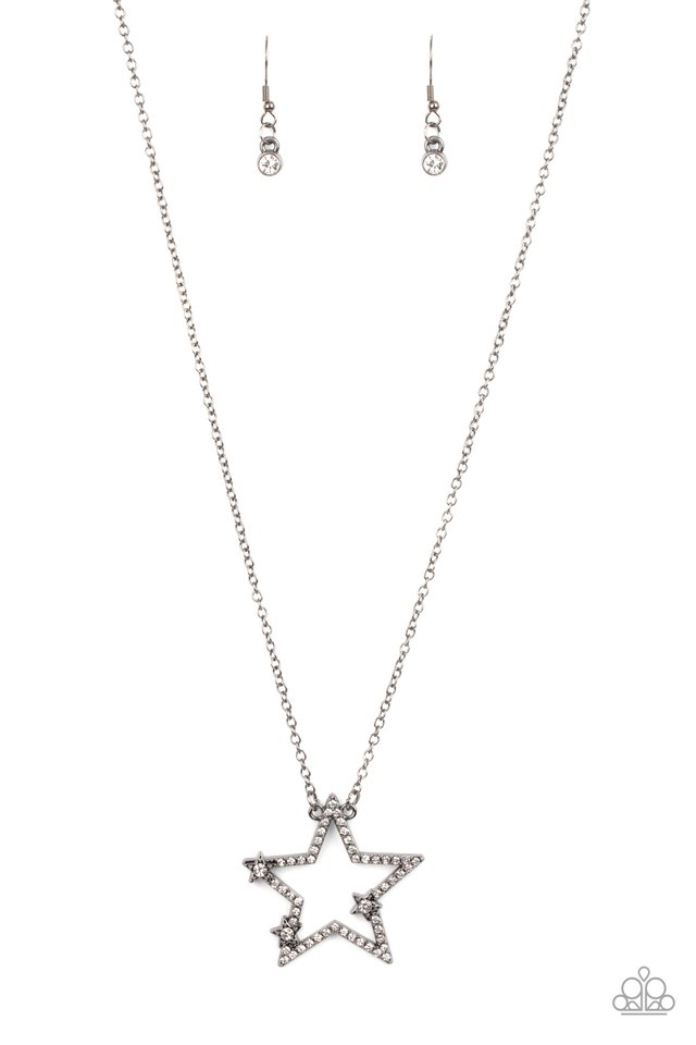 I Pledge Allegiance to the Sparkle - Black/Gunmetal Necklace