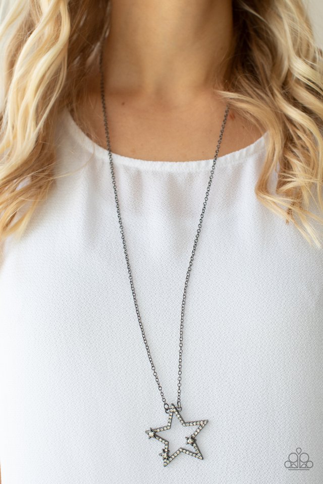 I Pledge Allegiance to the Sparkle - Black/Gunmetal Necklace