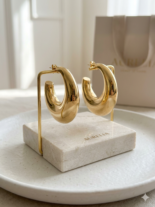 Chic CRESCENTO - Gold  ~ Paparazzi Hoop Earrings