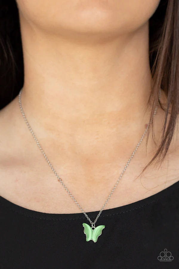 Butterfly Prairies - Green  Necklace