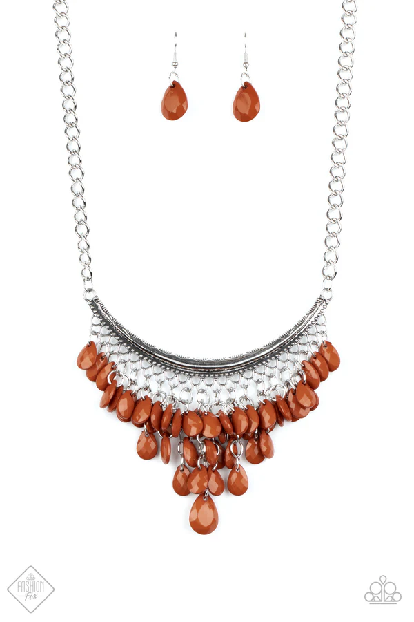 Rio Rainfall - Brown  Necklace
