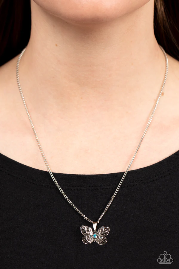 High-Flying Fashion  - Blue  Necklace