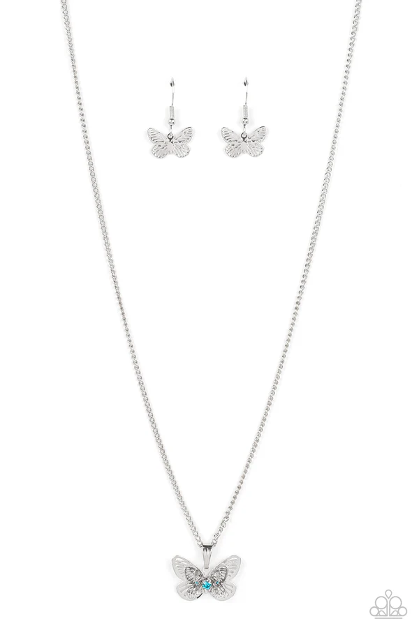 High-Flying Fashion  - Blue  Necklace