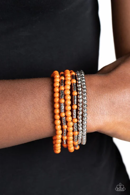Mythical Magic - Orange ~  Paparazzi Stretch Bracelet