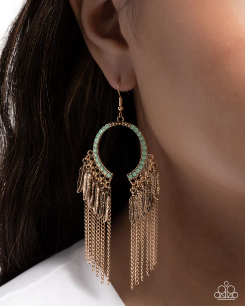 Free SPIRITED Fringe - Green Earrings