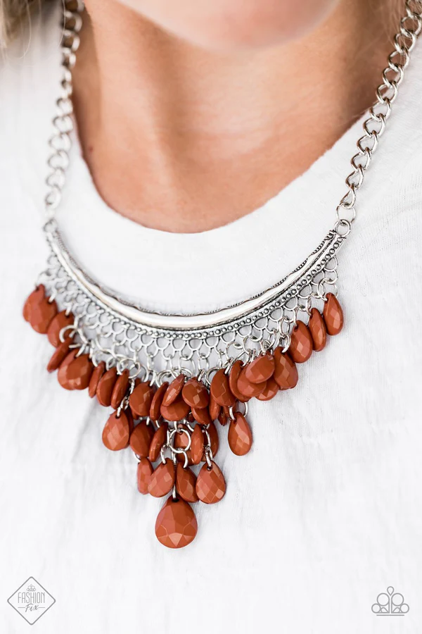 Rio Rainfall - Brown  Necklace
