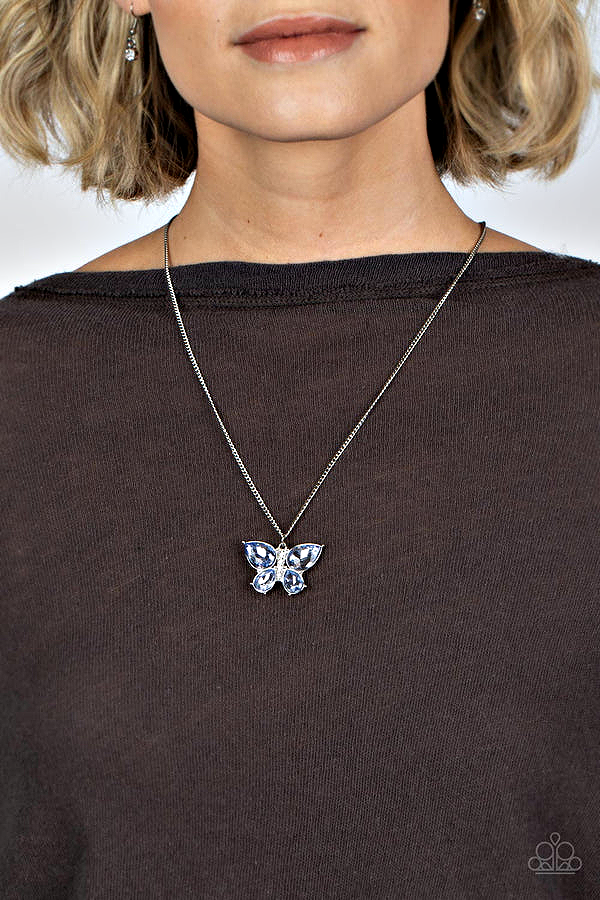 Free-Flying Flutter - Blue  Necklace