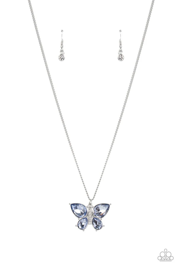 Free-Flying Flutter - Blue  Necklace