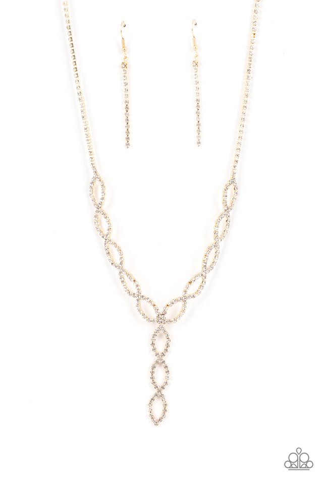 Infinitely Icy - Gold  ~ Paparazzi Necklace