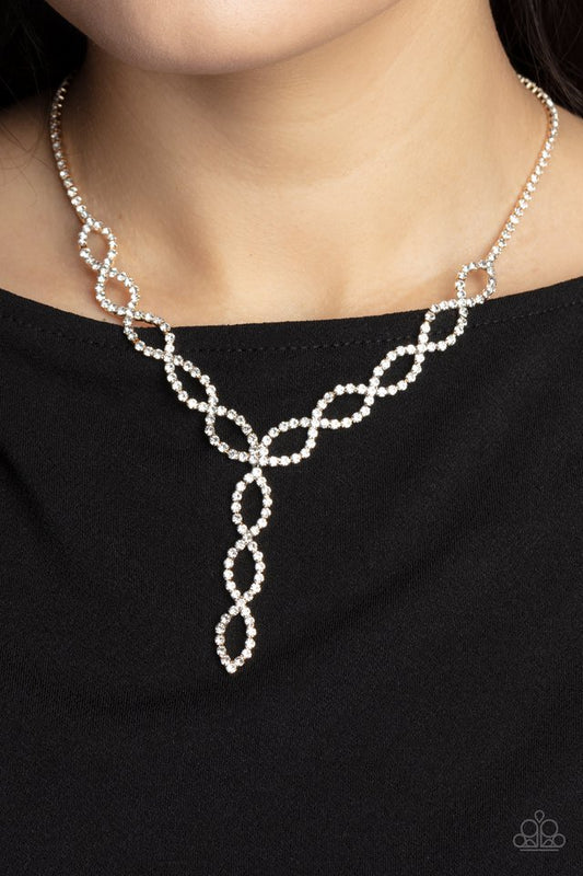 Infinitely Icy - Gold  ~ Paparazzi Necklace