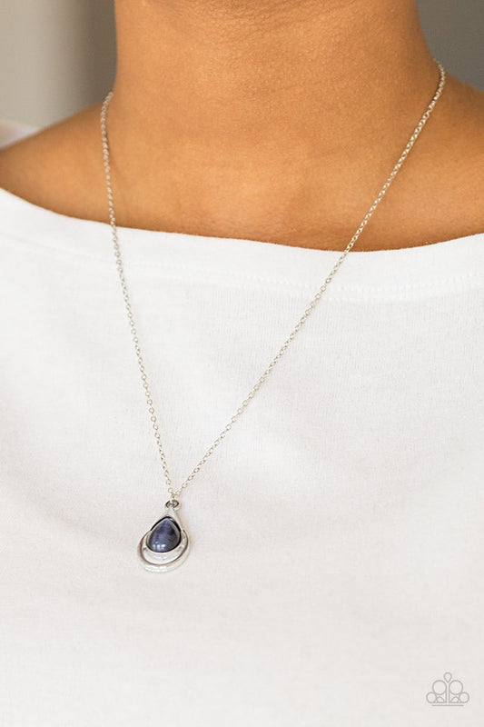 Just Drop It! - Blue  ~ Paparazzi Dainty Necklace