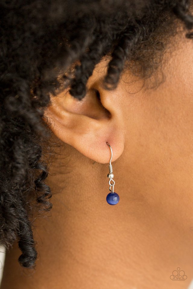 Just Drop It! - Blue  ~ Paparazzi Dainty Necklace