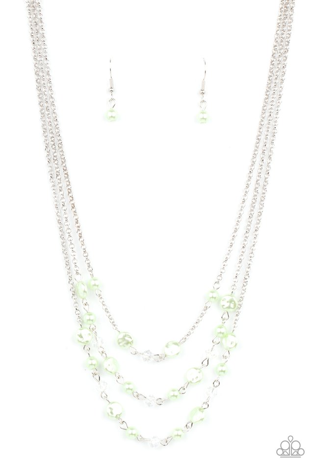 Let The Record Glow - Green  ~ Paparazzi Layered (2+ Strands) Necklace