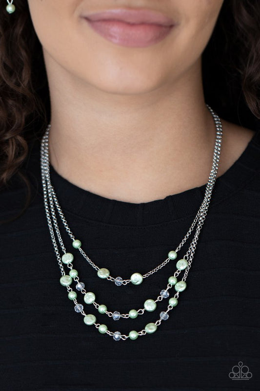 Let The Record Glow - Green  ~ Paparazzi Layered (2+ Strands) Necklace