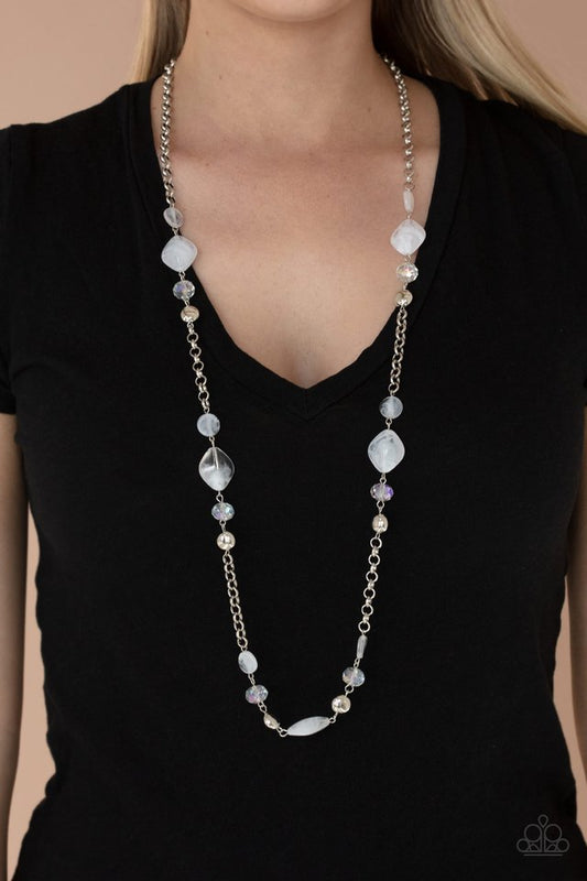 Light-Scattering Luminosity = White  ~ Paparazzi Long/Opera Length (28-34") Necklace