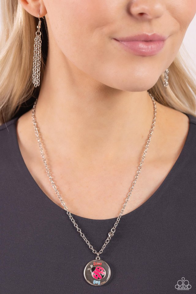 Lively Love Bug - Red  Necklace